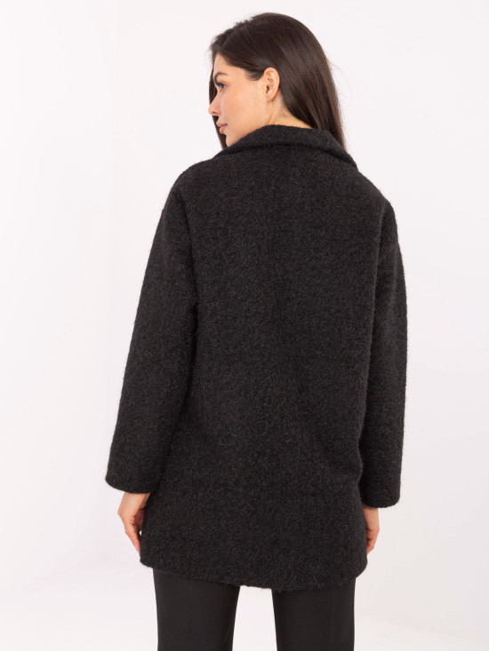 Short elegant transitional coat black