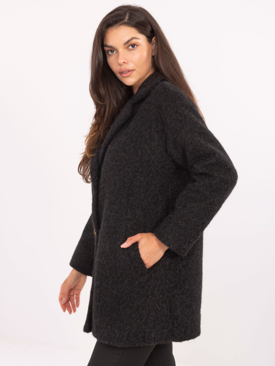 Short elegant transitional coat black
