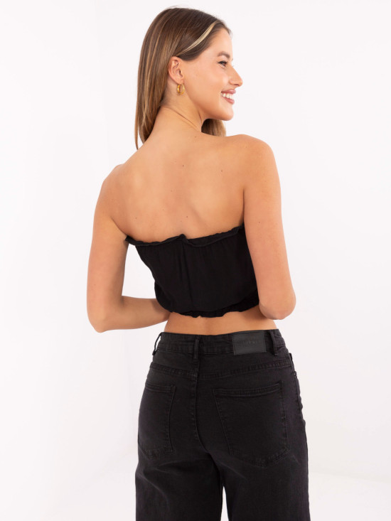 Elegant Black Top with Ruffles