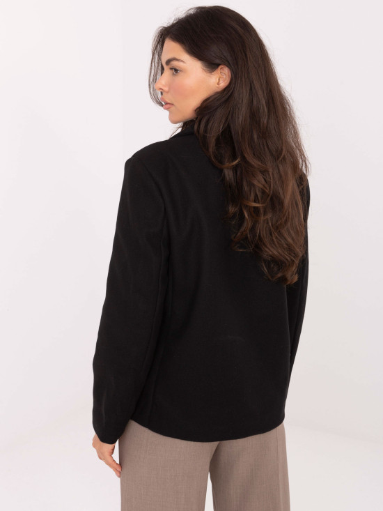 Short elegant transitional coat black