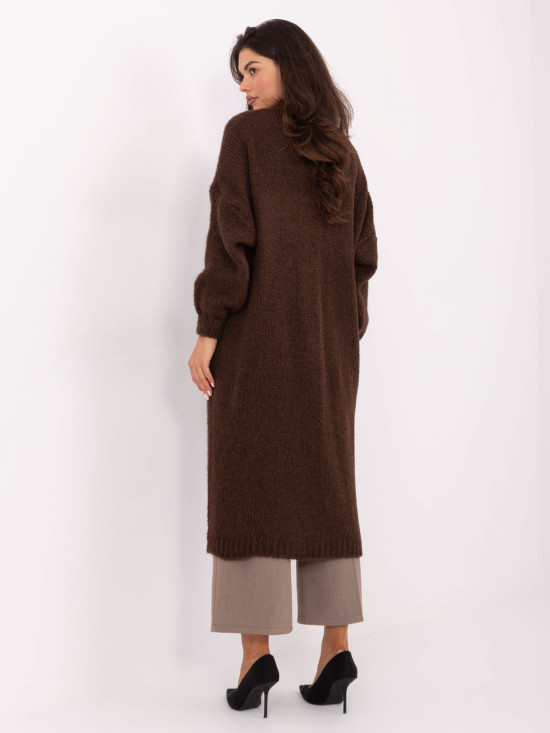 Long brown cardigan with pockets