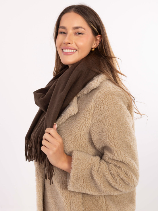 Women's dark brown scarf in soft polyester