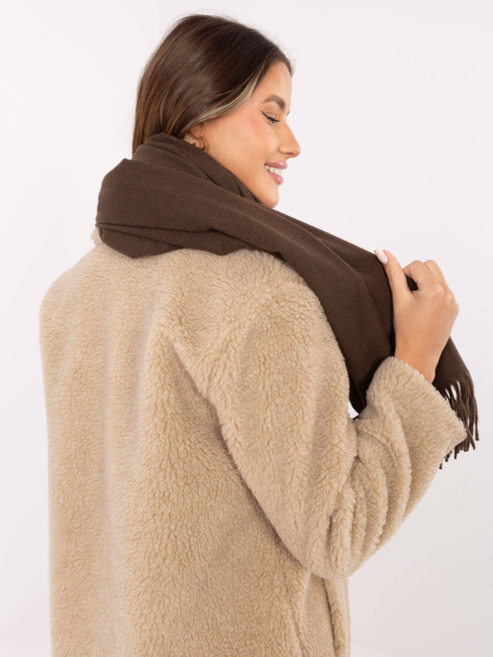 Women's dark brown scarf in soft polyester