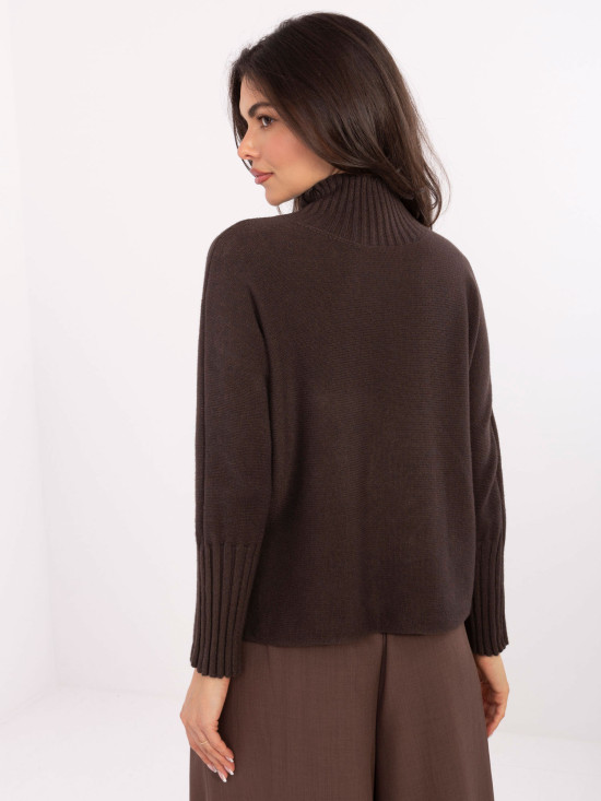 Brown viscose turtleneck sweater