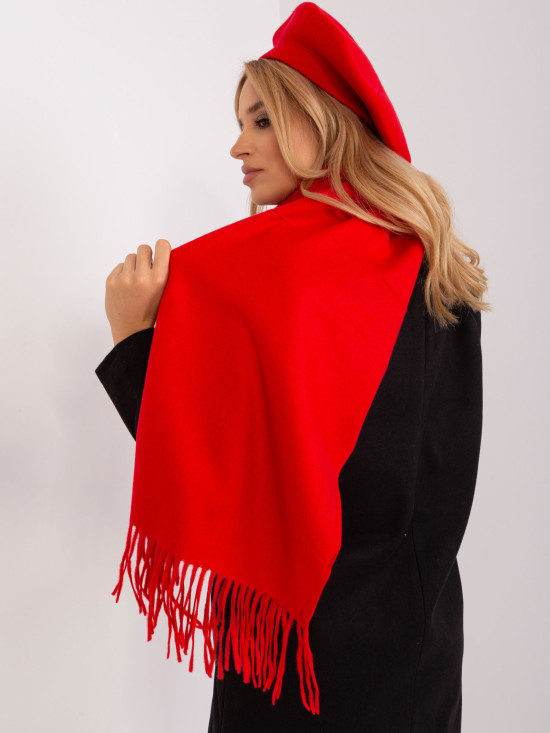 Stylish Wide Red Scarf