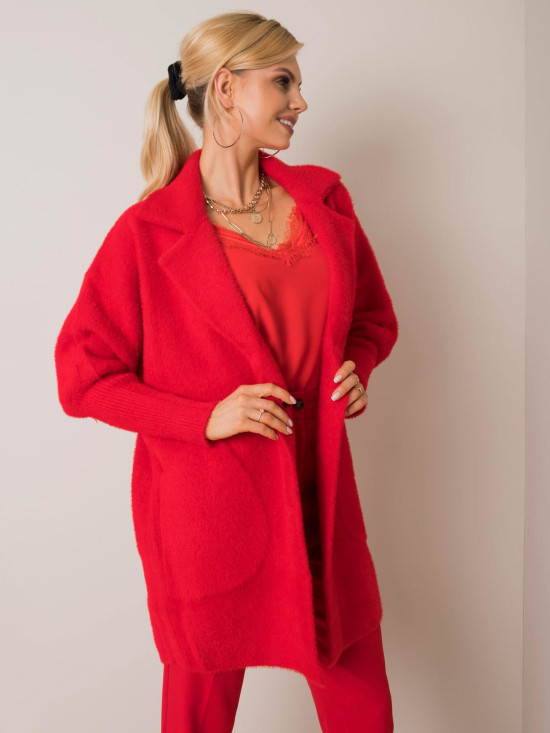 Red Fluffy Alpaca Coat