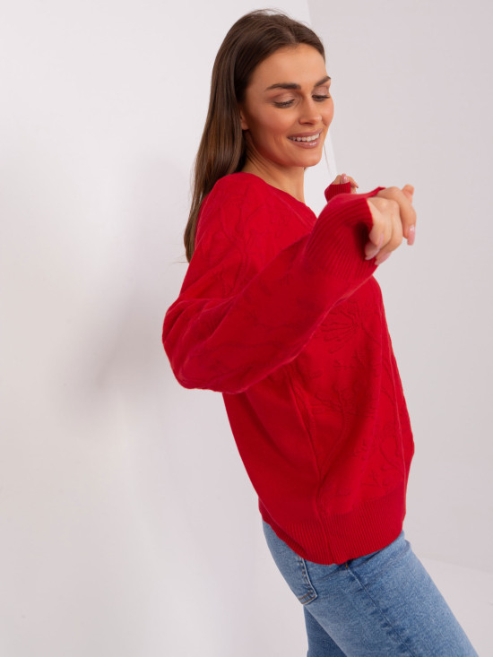 Classic Red Sweater with Pattern