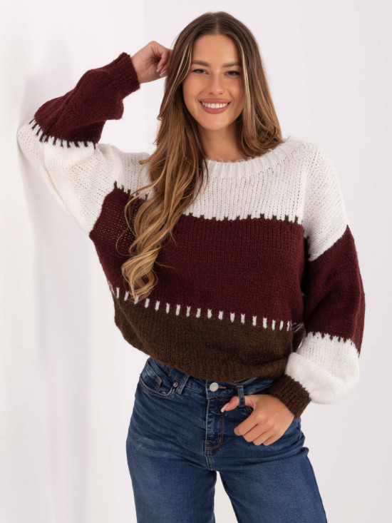 Striped Sweater in Burgundy