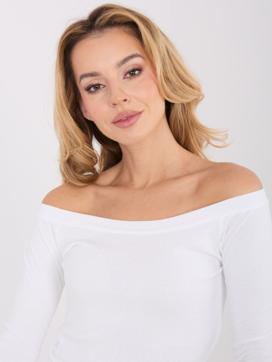 White cotton off-shoulder blouse