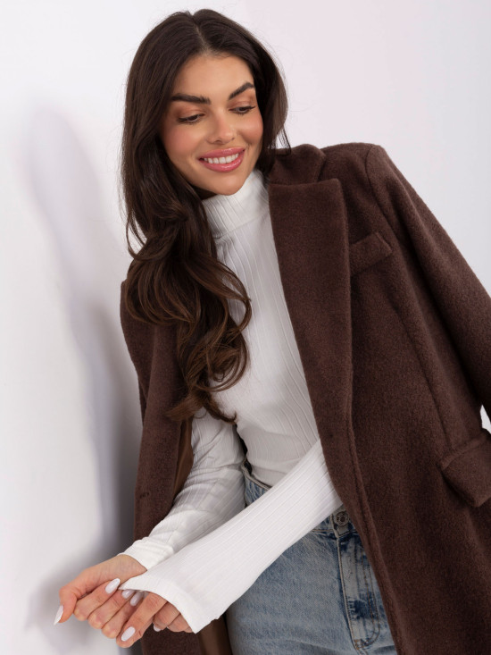 Ribbed cotton turtleneck blouse in ecru