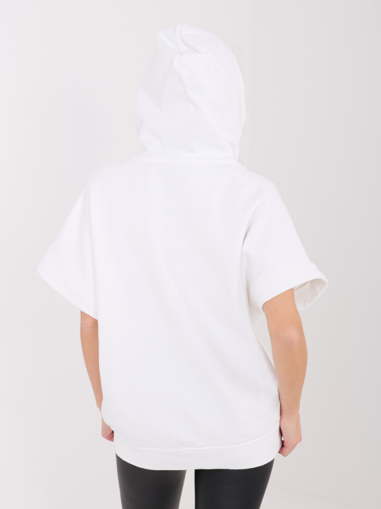 White hoodie with short sleeves