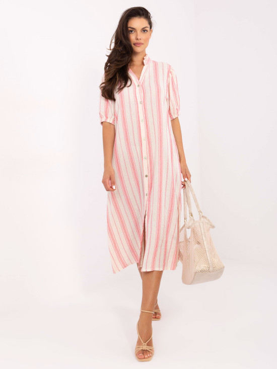 Oversize white-pink dress