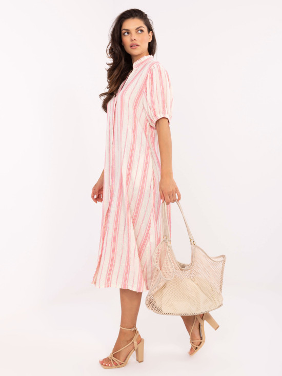 Oversize white-pink dress