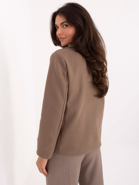 Short elegant transitional coat in beige