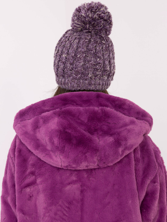 Purple Winter Hat with Application
