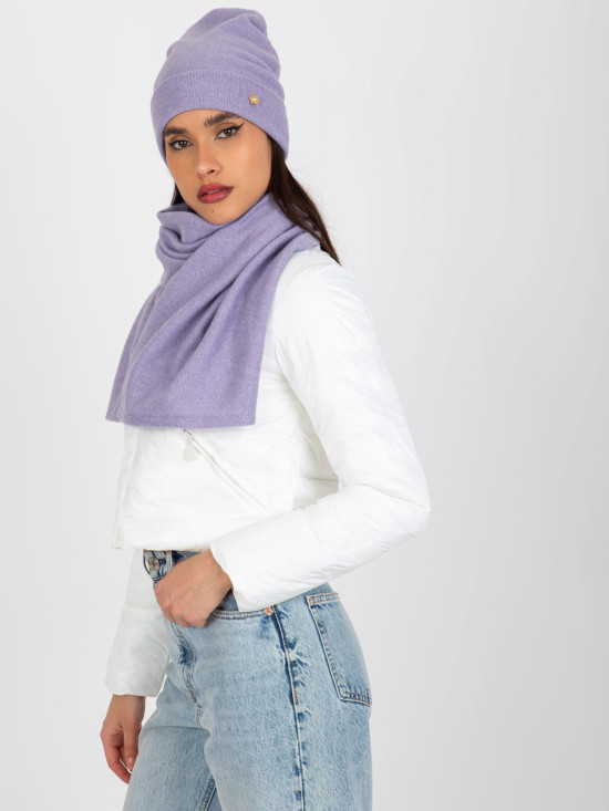 Purple Winter Set with Hat and Scarf