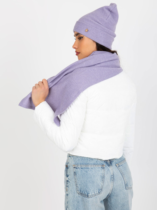 Purple Winter Set with Hat and Scarf
