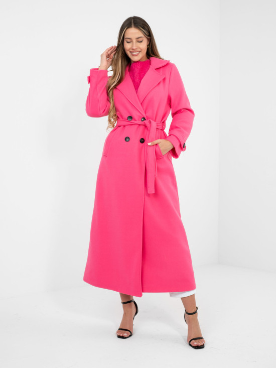 Elegant transitional coat in vibrant pink