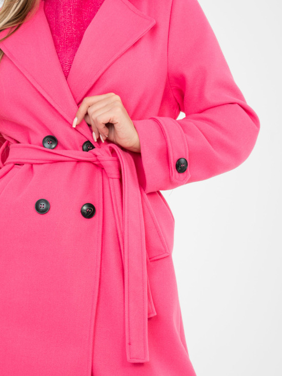 Elegant transitional coat in vibrant pink