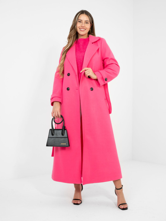 Elegant transitional coat in vibrant pink