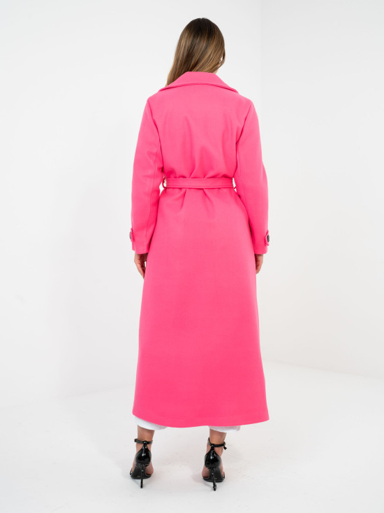 Elegant transitional coat in vibrant pink