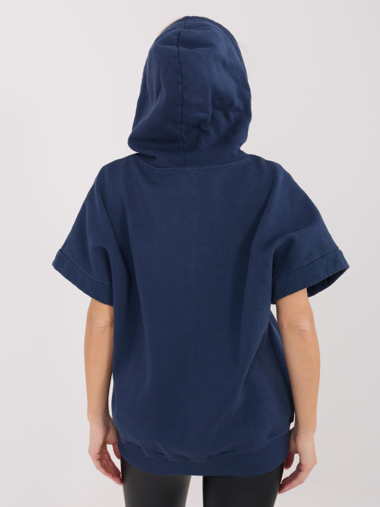 Stylish navy blue hoodie with zipper
