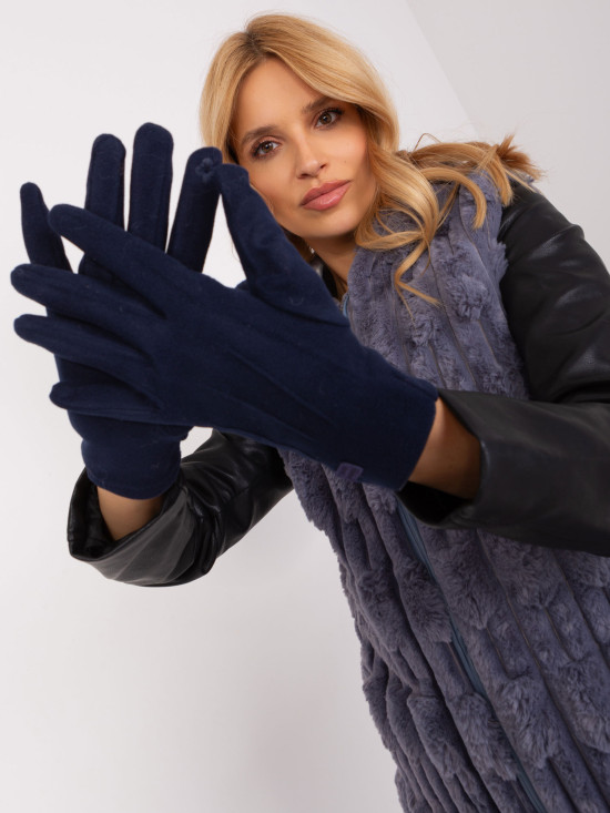 Smooth Blue Gloves with Warm Lining