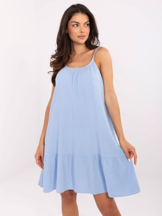 Flared Summer Dress in Light Blue