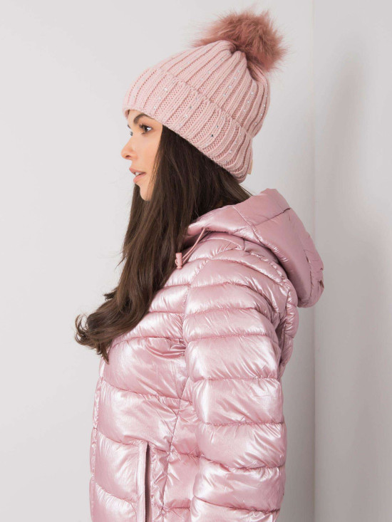 Light Pink Insulated Hat with Applications