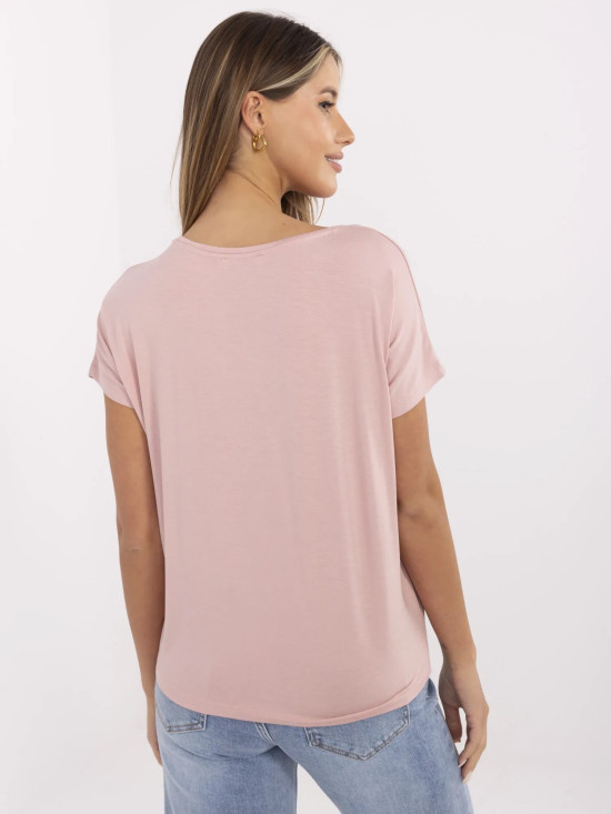 Stylish T-shirt with Print in Light Pink