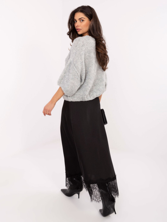 Elegant buttoned knit cardigan, light grey