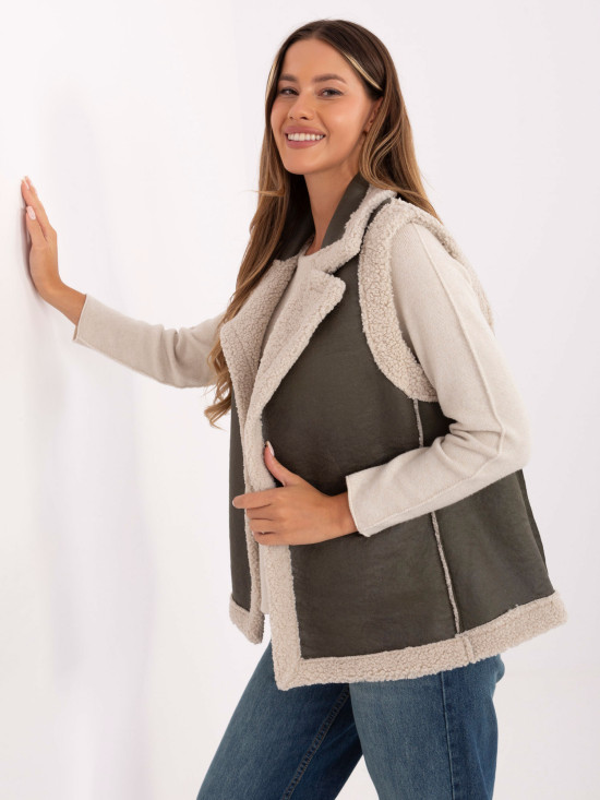 Stylish Khaki Sleeveless Vest