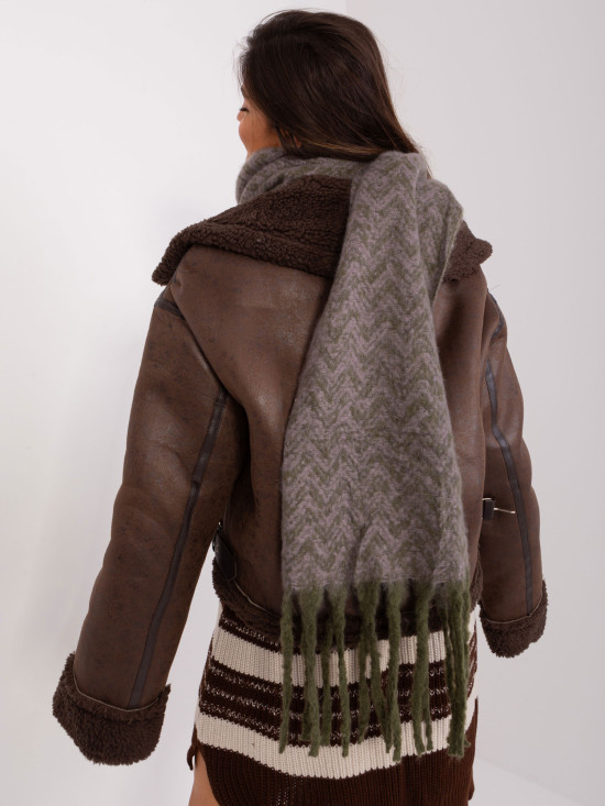 Women's Winter Scarf in Khaki-Purple