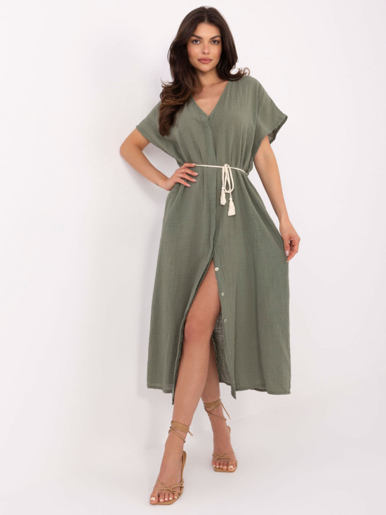 Oversize Midi Dress in Khaki