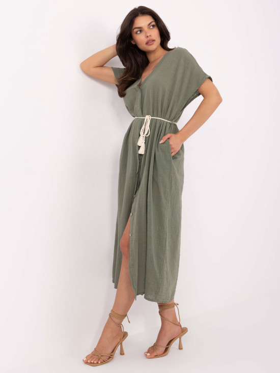 Oversize Midi Dress in Khaki