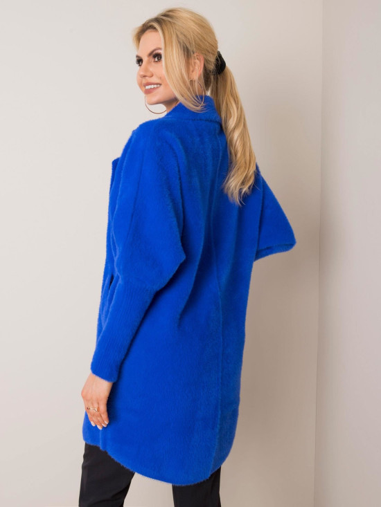 Cobalt Alpaca Fluffy Coat