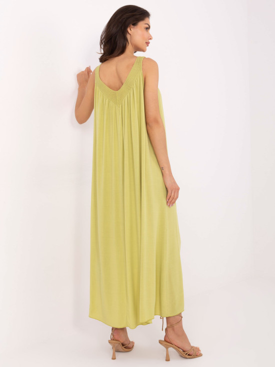 Lime Green Oversize Dress with V-Neck