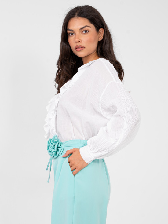 Elegant wide-leg trousers in mint green