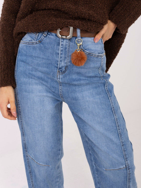 Women's balloon fit high-waisted jeans, blue