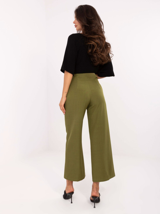 Elegant Wide-Leg Pants in Olive Green