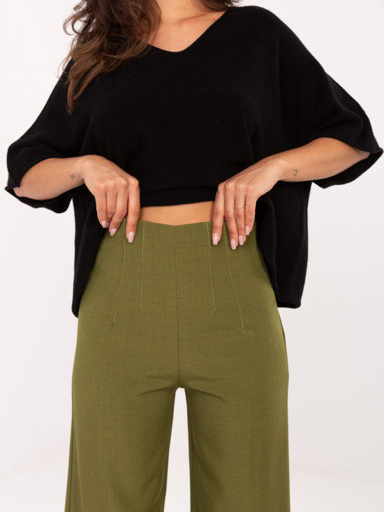 Elegant Wide-Leg Pants in Olive Green