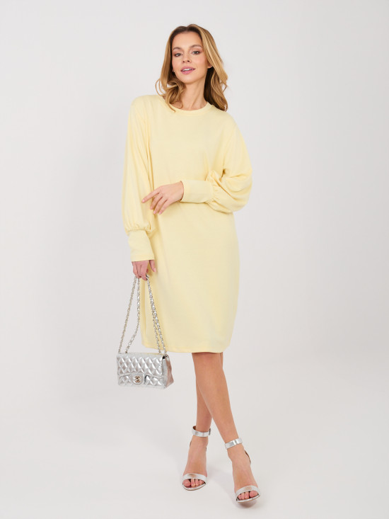 Light Yellow Comfortable Sweatshirt Dress