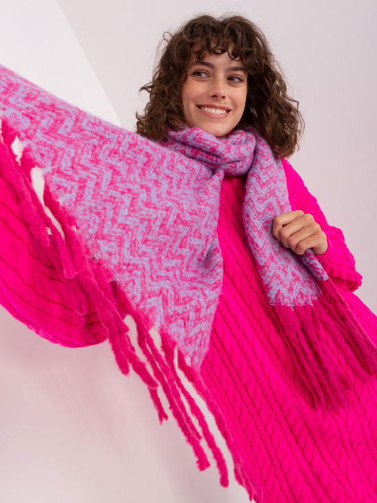 Pink-Blue Women's Knitted Scarf
