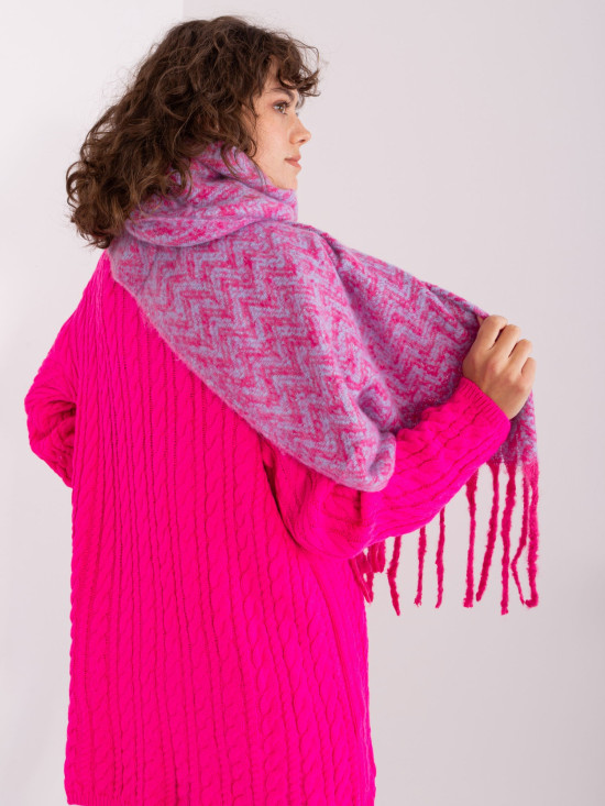 Pink-Blue Women's Knitted Scarf
