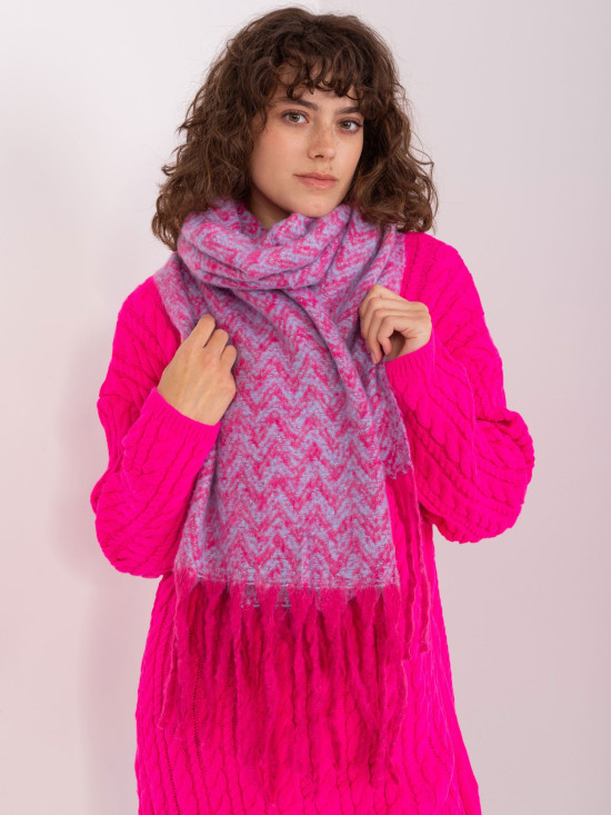 Pink-Blue Women's Knitted Scarf