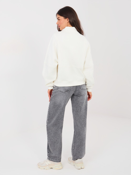 Grey balloon fit high-waisted jeans