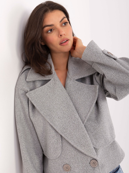 Elegant Transitional Coat in Gray