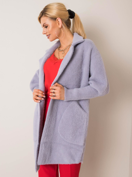 Grey Fluffy Alpaca Transitional Coat