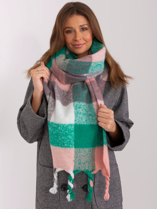 Green Scarf with Fringes