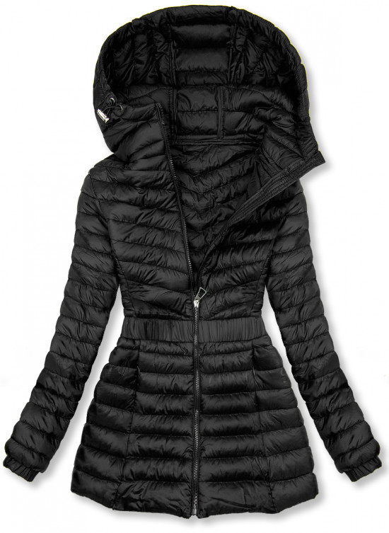 Black jacket with elastic waist